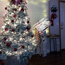Flocked 7.5 Ft Christmas Tree 