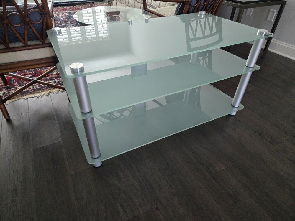 Glass And Steel Audiophile Component Stand