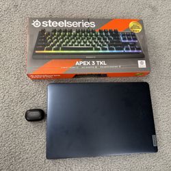 Lenovo Laptop  Steel-series Keyboard Heyday Bluetooth Wireless Earbuds Bundle 