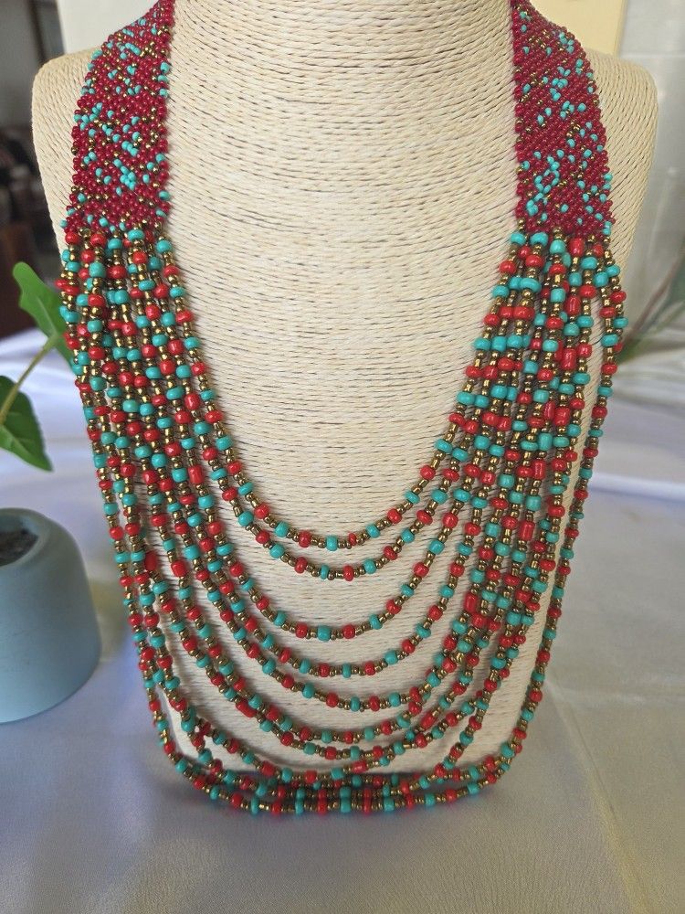 Artisanal Handmade Multistrand Necklace, Ecuador