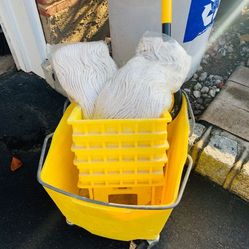 Wheeled Mop Bucket with Wringer, Yellow * Made in USA!