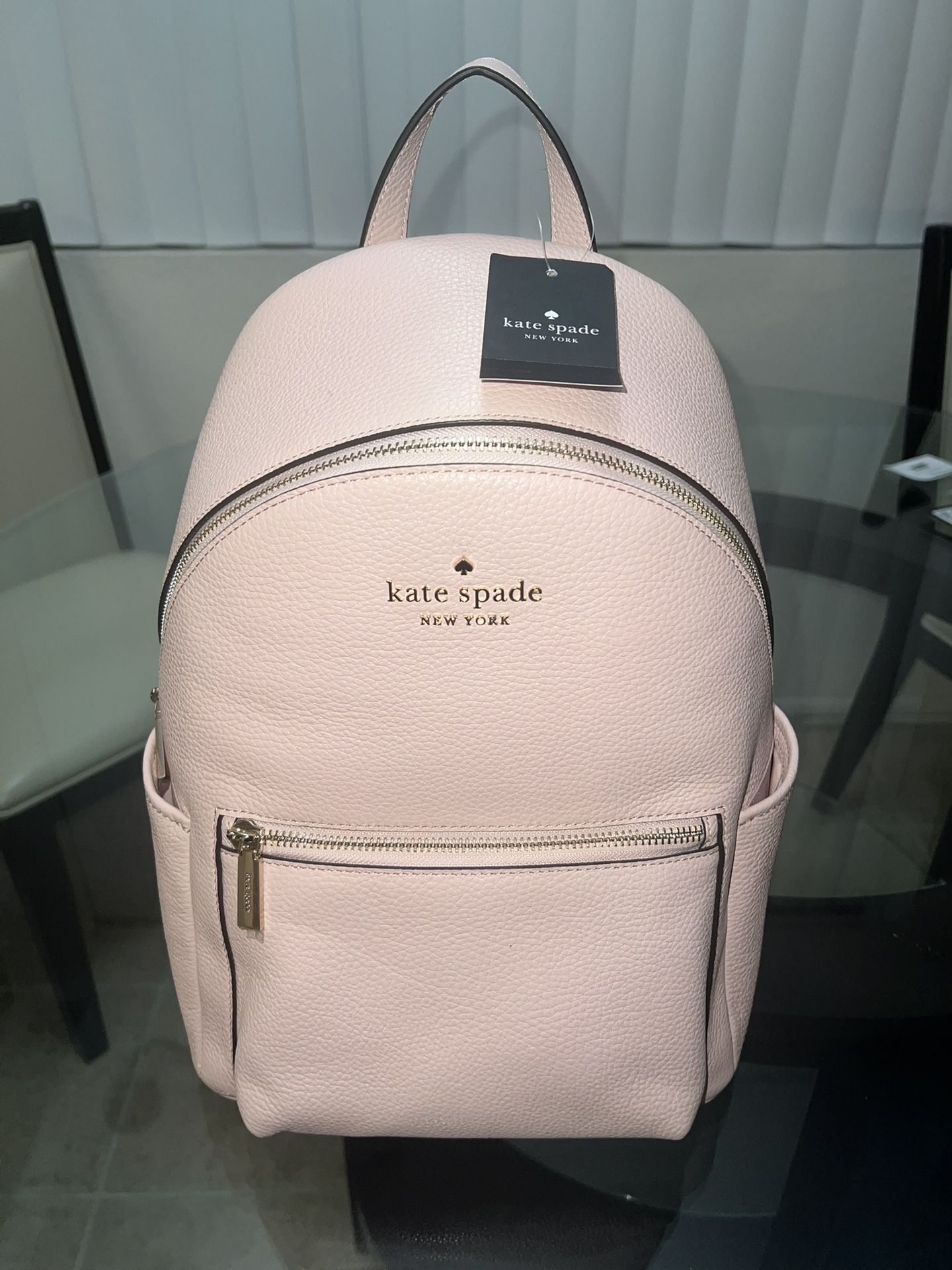 New Kate Spade New York Liela Pebbled Leather Medium Dome Backpack (Rose Smoke), Rose Smoke, Medium, Backpack