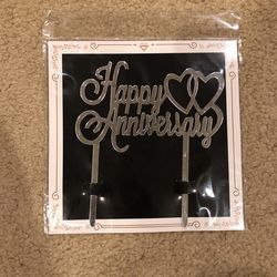 Happy Anniversary Cake Topper - Mirror Finish