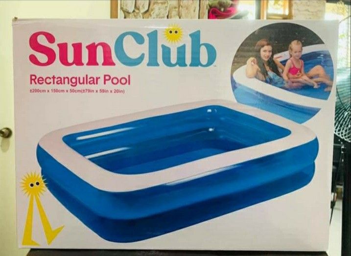 Brand NIB Sun Club 6.5ft Inflatable Rectangular Pool - SAME Day Pickup!! (6.5ftx5ftx1.6ft)