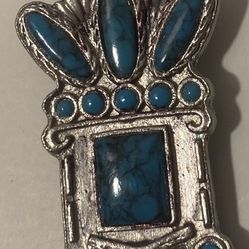 Vintage Bolo Tie Nice Blue Turquoise Stones Design 