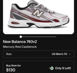 New Balance 740v2 Mercury Red Castlerock 
Used
Men's Size 7.5
Women's Size 9