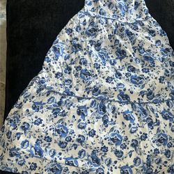 Kids Size 12 Blue Floral Maxi Dress, OBO CASH ONLY