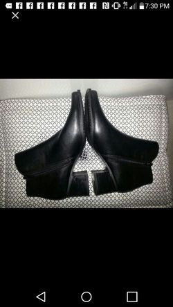 Black Leather Booties Size 6
