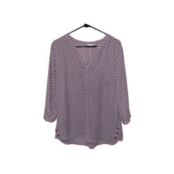 Maurices Women’s  Purple Button Dot Print 3/4 Sleeve Side Button Blouse  
