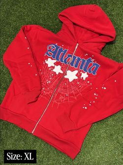 Sp5der Atlanta Red Zip-Up Hoodie XL
