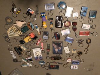 Lot of 58 collectible key chains