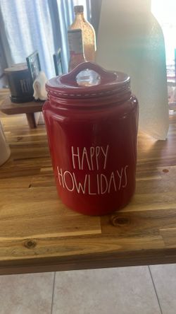 Rae Dunn Happy Howlidays Jar