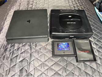 Sega Saturn with Retrotech Saroo SS Hdloader and Sony Playstation Slim