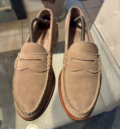 Allen Edmonds Sea Island Tan Suede Snuff Penny Loafers..$300 New Only $59