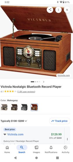 Navigator 8 - in - 1 Wood Record Player