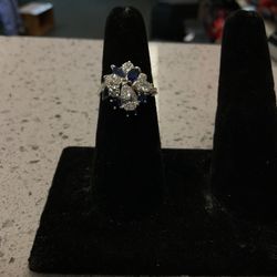 Platinum Ring With Sapphires And Diamonds 41480-1