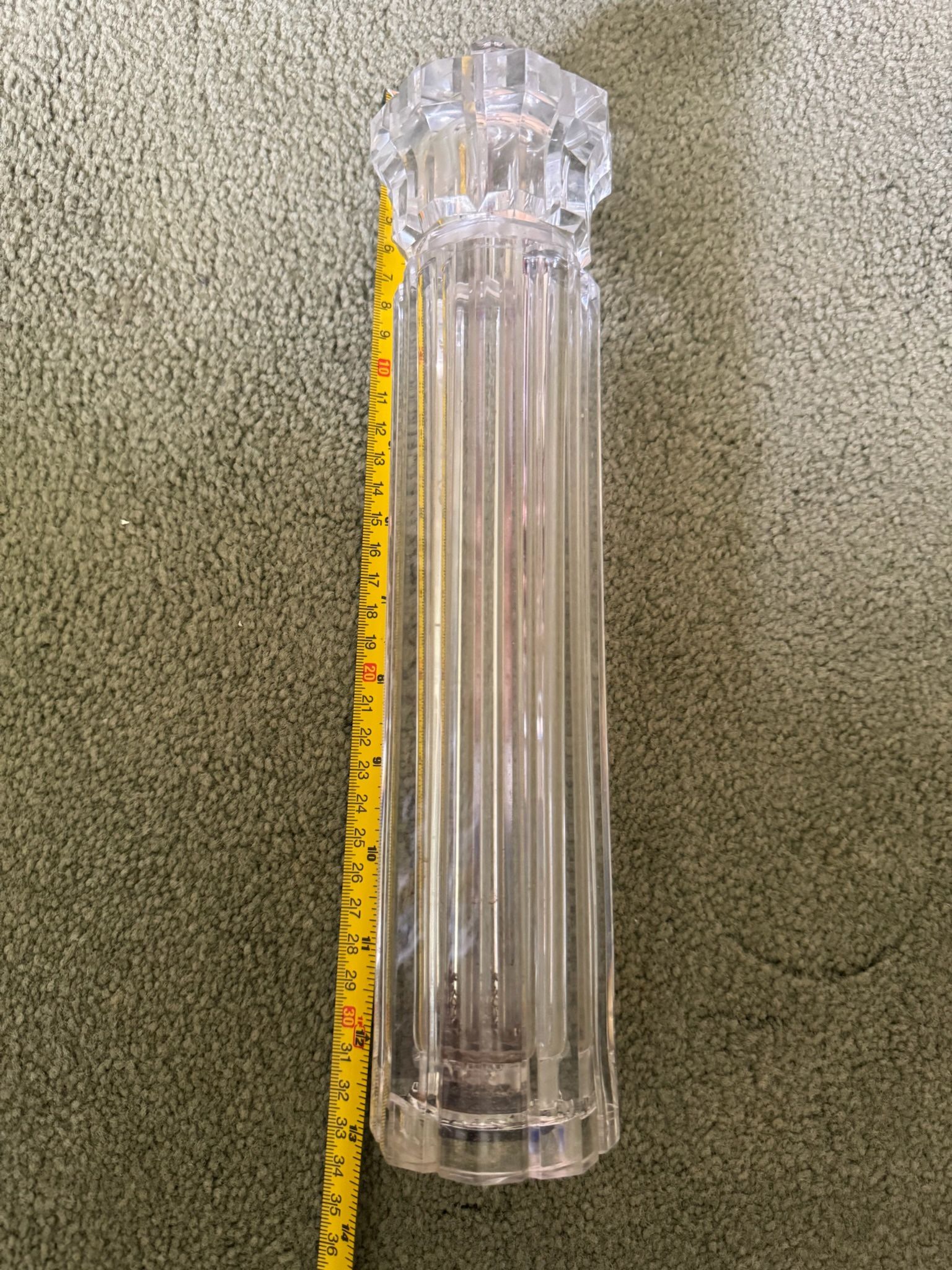 Large Tall 12” Olde Thompson Pepper Mill Grinder Clear Acrylic Lucite