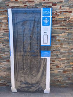 36 in. × 80 in. Arcada Rust Shield Black Surface Mount Universal Outswing Steel Security Door with Expanded Metal Screen
