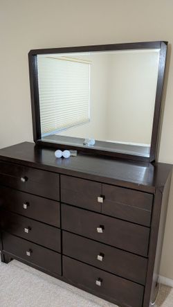 Dresser with mirror and nightstand