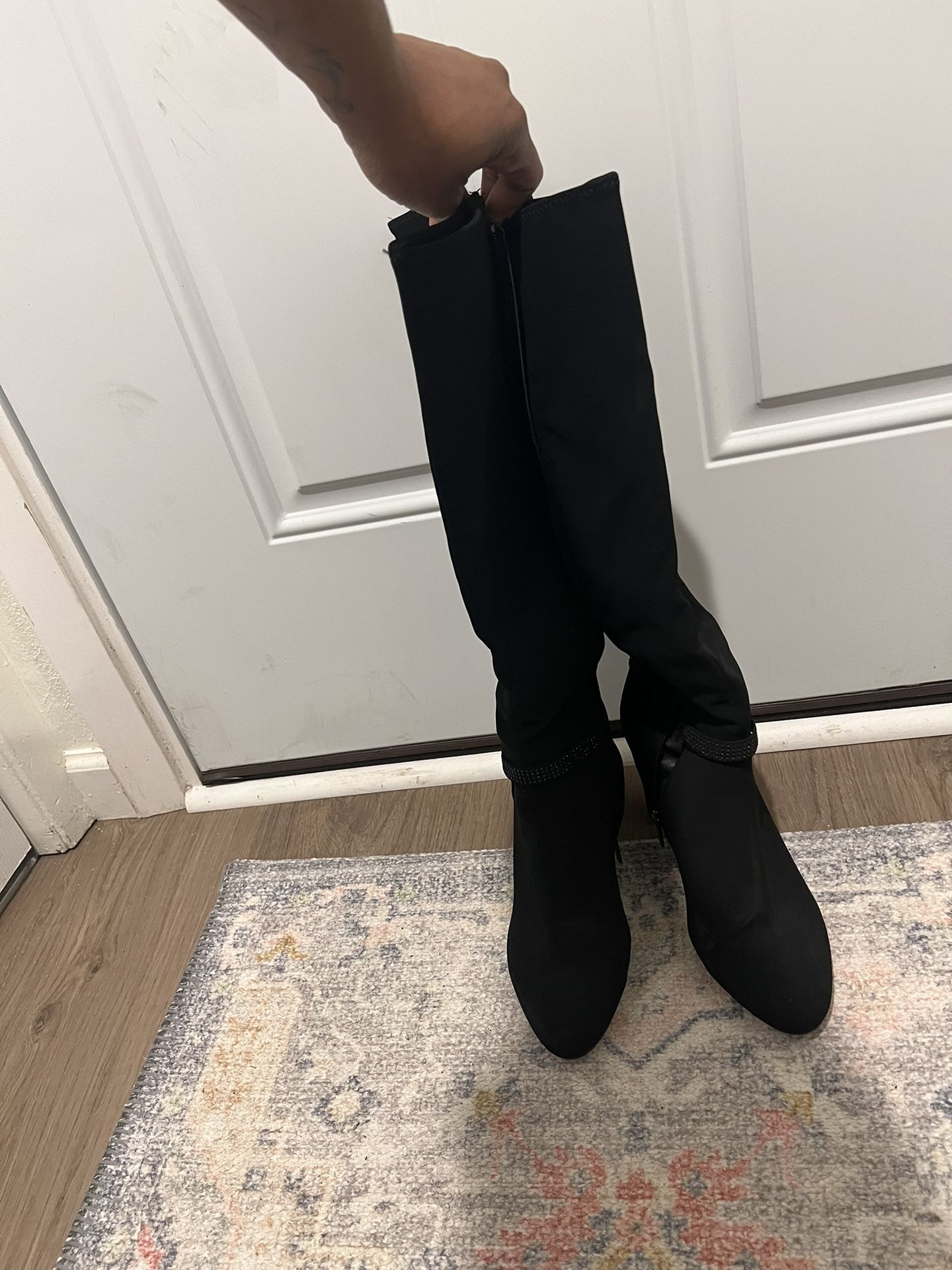 Black Knee High Boots 