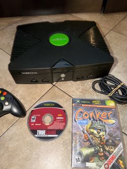 Original Xbox  console  with controller and games