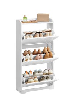 Shoe Cabinet with 3 Flip Drawers, , ,