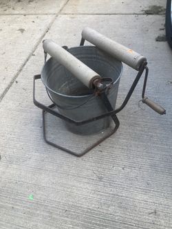 Antique Wringer Mop Bucket 