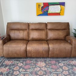 Brown Leather Couch 