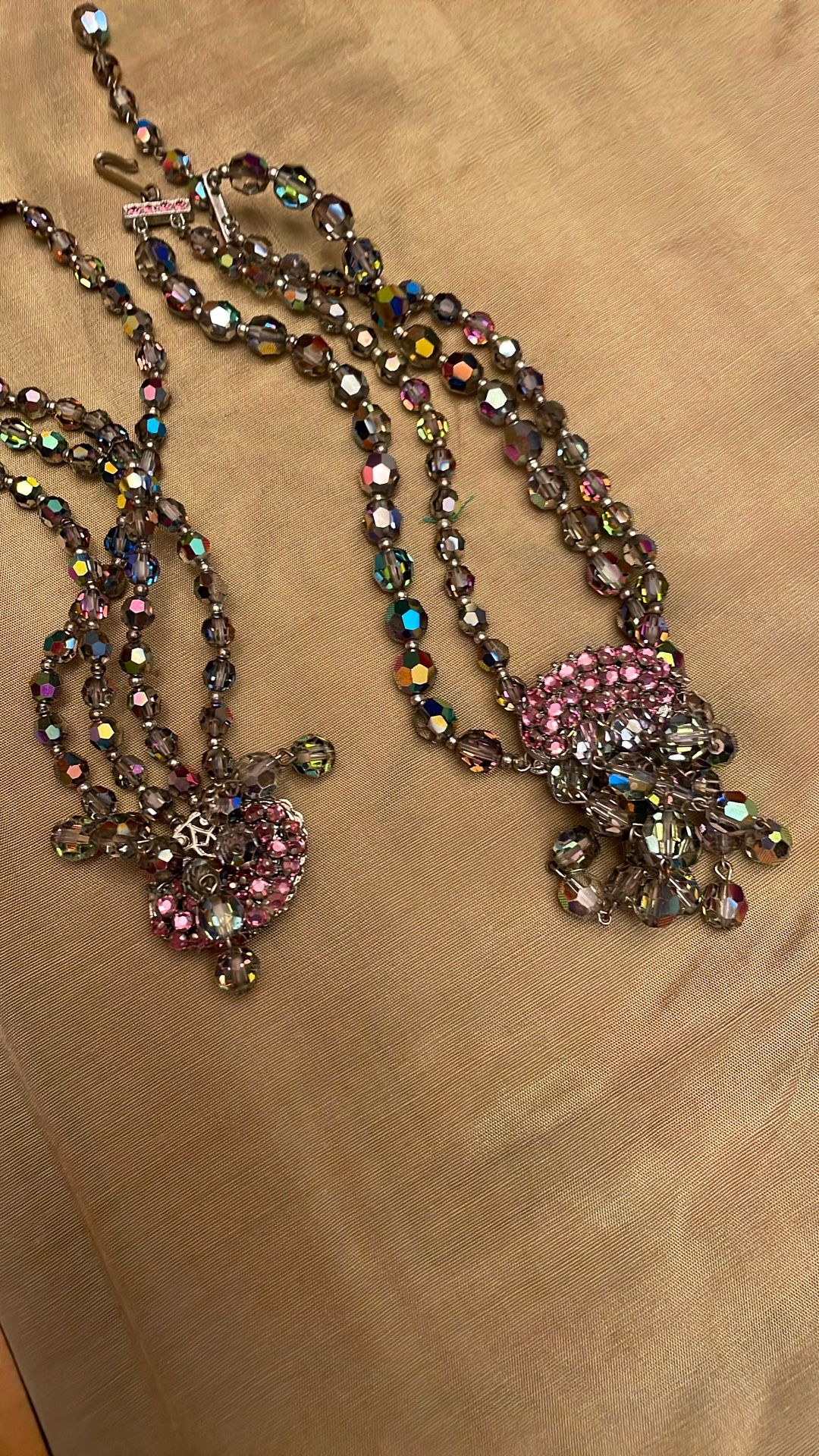 1940’s Necklace And Bracelet Multi Colorcrysral
