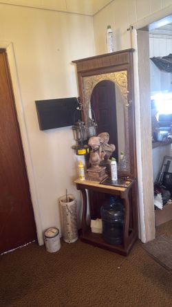Hall mirror hat rack or vanity