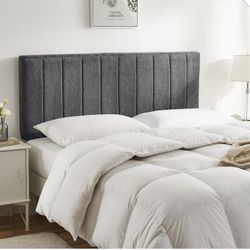 Queen Headboard - Peel and Stick Bed Upholstered Headboard (Gray)