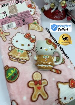 Viral SOLD OUT Christmas Hello Kitty Mug & Blanket Gingerbread (set of 2)