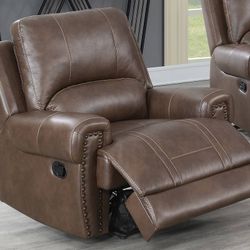 Dark Brown Recliner Leatherette Chair