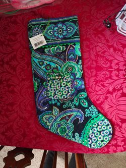 VERA BRADLEY BLUE RHAPSODY 2009 CHRISTMAS STOCKING