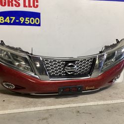 2014 2015 2016 NISSAN PATHFINDER FRONT BUMPER  W\ Headlights