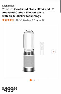 Shop Dyson 73 sq. ft. Combined Glass HEPA and O Activated Carbon Filter in White with Air Multiplier technology