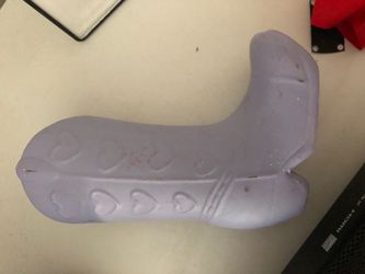 Purple clay boot with Heart Design