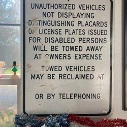 Handicap placard sign $20 EVERSON - $20

