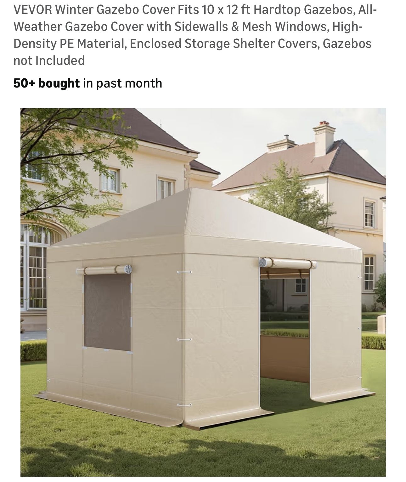 Winter Gazebo Cover Fits 10 x 12 ft Hardtop Gazebos