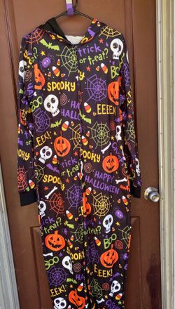 Halloween One Piece Hooded Pajamas Jumpsuit M