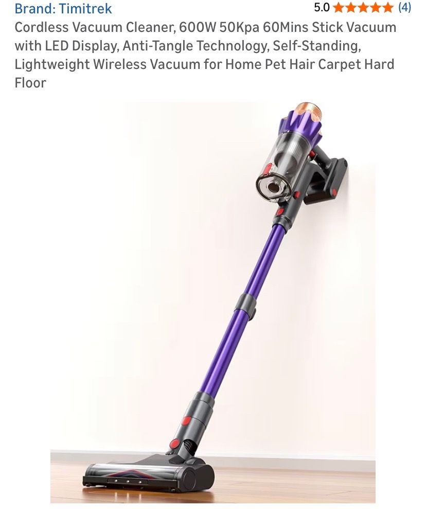600W 50Kpa Cordless Vacuum Cleaner