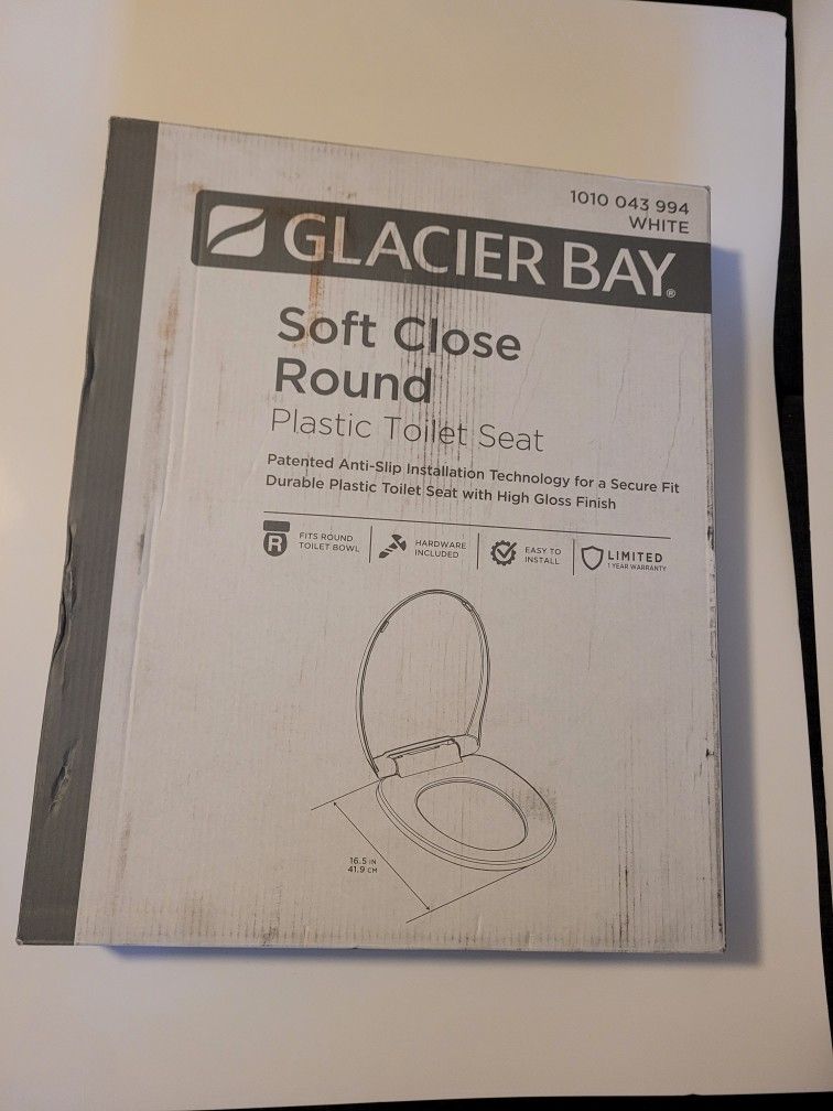 Glacier Bay Soft Close Round Toilet Seat