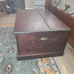 Antique Solid Wooden Trunk