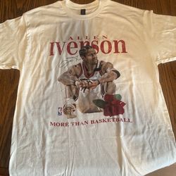 Allen Iverson 2001 NBA Finals white and red graphic tee #NBA #AllenIverson