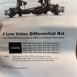 2 Low Unloc Differential kit