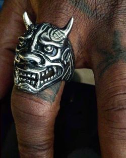 Real Silver demonic hand crafted ring