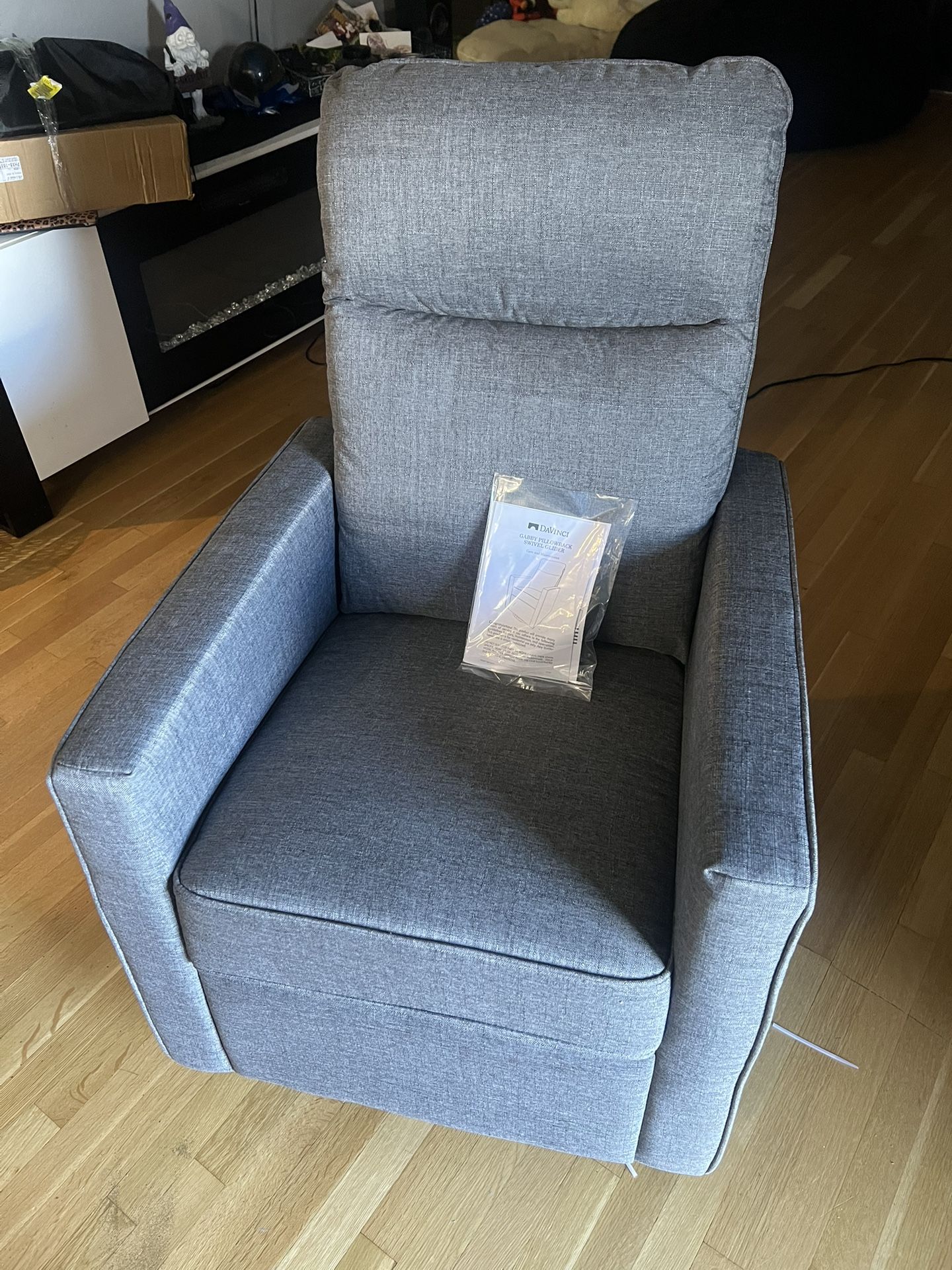 Gabby Pillowback Swivel Glider-shadow Grey
