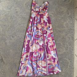 Long Summer Dress Pink White Small Mint Condition