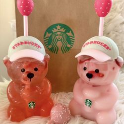 2026 Starbucks Bearista Bear Glass Cup Tumblers 