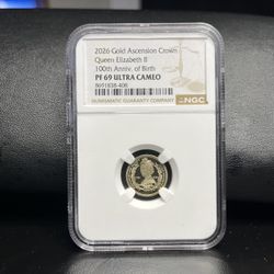 2026 Gold Ascension Crown Queen Elizabeth II 100th Anniv. of Birth PF 69 ULTRA CAMEO